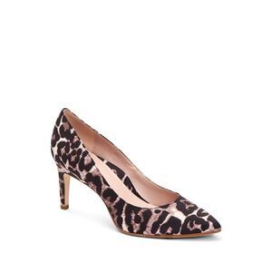 TARYN ROSE COLLECTION Womens Brown Leopard Gabriela Stiletto Slip On Pumps 5 M
